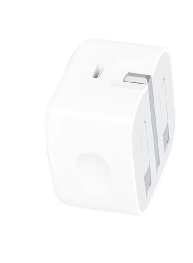 Apple 20W USB-C 3-Pin Power Adapter / (Original iPhone Charger) - White