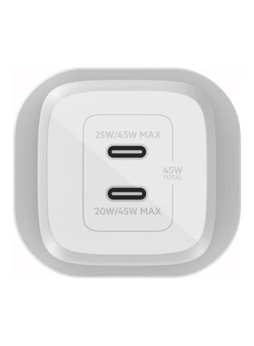 Belkin 45W Dual USB Type C Wall Charger With GaN Technology Fast ChargIng Power Delivery