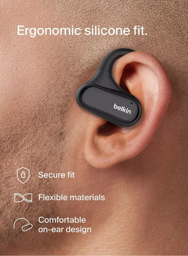 Belkin Soundform Clearfit Open-Ear Wireless Earbuds- Black