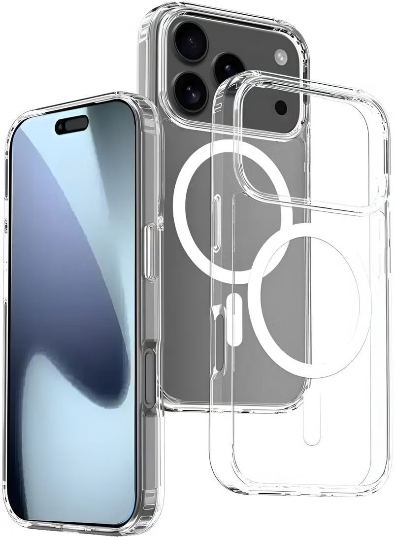 Clear Magsafe Non-Yellowing Crystal Case for iPhone 17 Pro Max / Pro, Bumper Drop Protection, Scratch-Resistant Cover