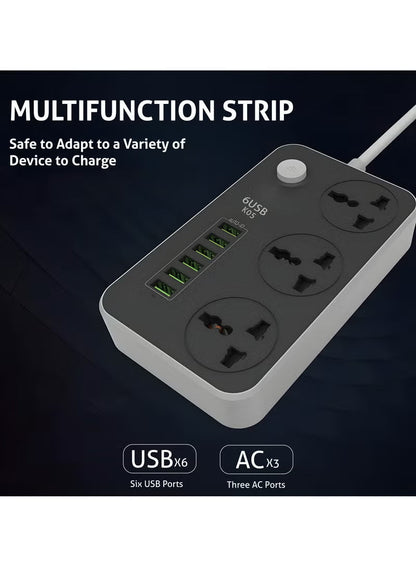 2 Meters Universal Extension Lead with Multiple Function UK Plug 3 Pin Socket