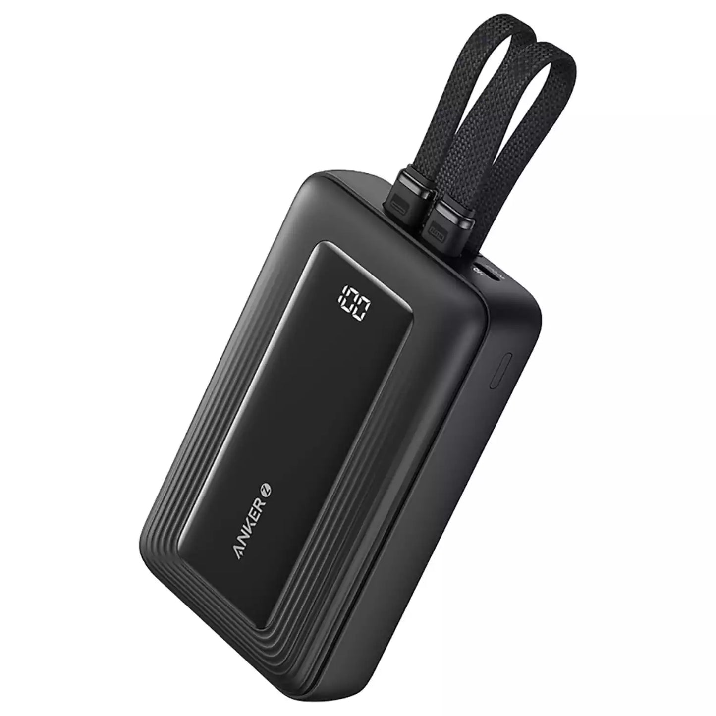 Anker Zolo Power Bank With Built-in USB-C And Lightning Charging Cable Black 20000mAh 30W