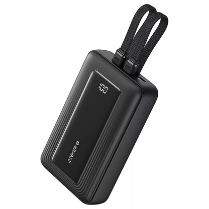 Anker Zolo Power Bank With Built-in USB-C And Lightning Charging Cable Black 20000mAh 30W