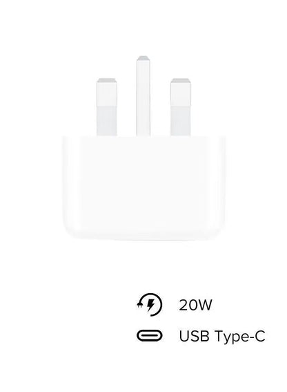 Apple 20W USB-C 3-Pin Power Adapter / (Original iPhone Charger) - White