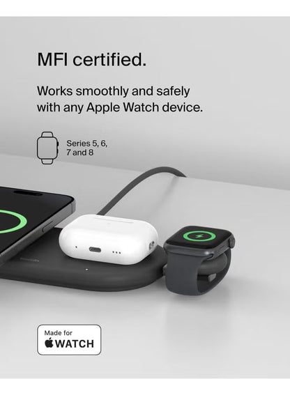Belkin BoostCharge Portable USB-C Apple Watch Charger - MFi-Certified USB-C Charger For Apple Watch