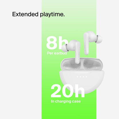 Belkin SoundForm Rhythm True Wireless Earbuds with Built-in Microphone, USB-C Fast Charging, 28H Battery Life