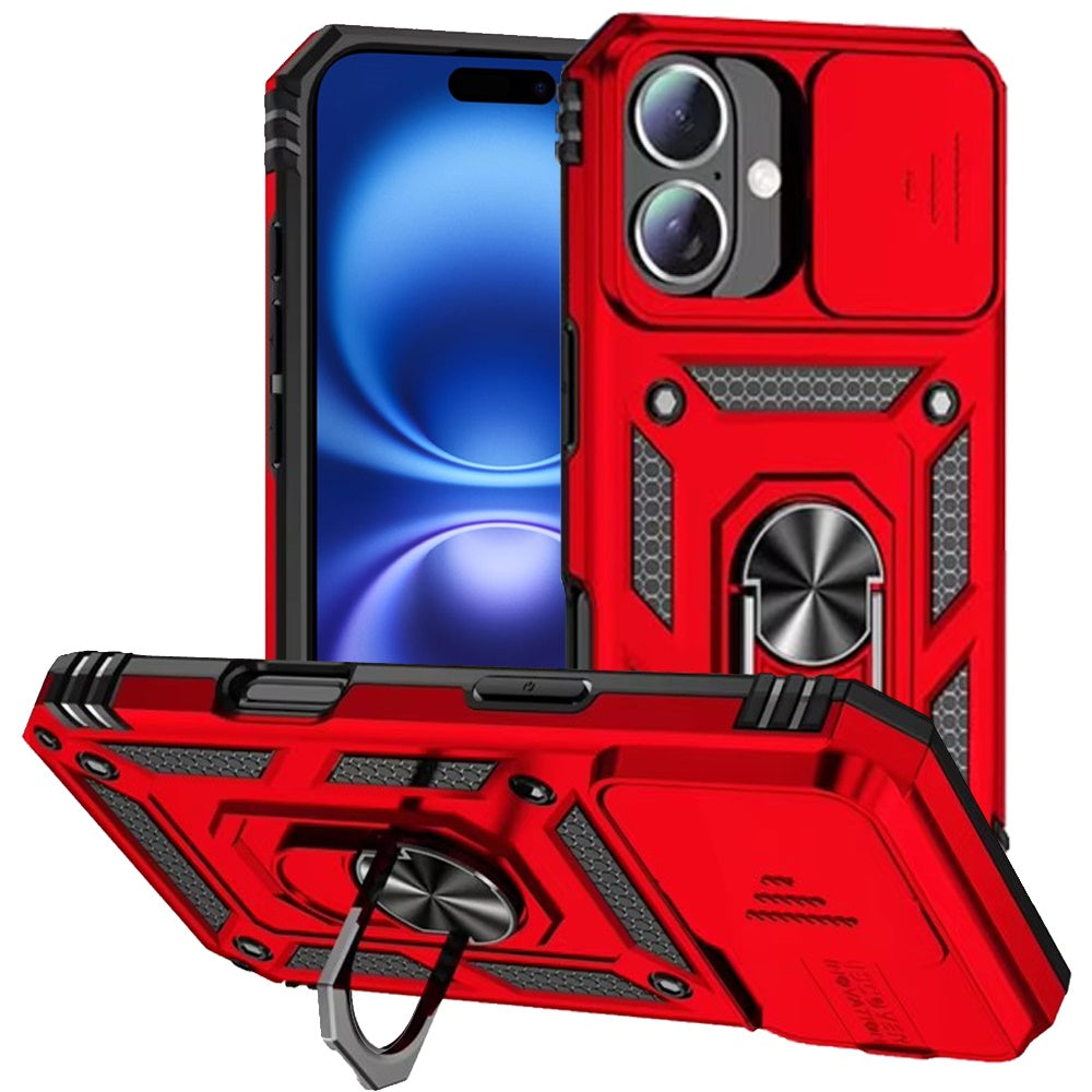 iPhone 17 Magnetic Ring Stand Case - Red