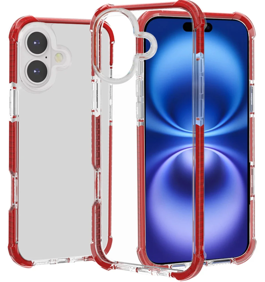iPhone 17 Transparent ShockProof Case - Red