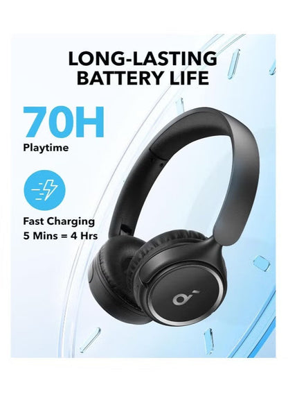 Soundcore H30i Wireless On-Ear Headphones, Foldable Design, Pure Bass, 70H Playtime