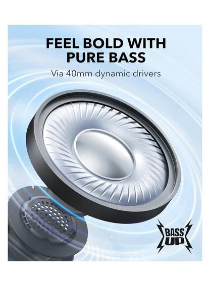 Soundcore H30i Wireless On-Ear Headphones, Foldable Design, Pure Bass, 70H Playtime