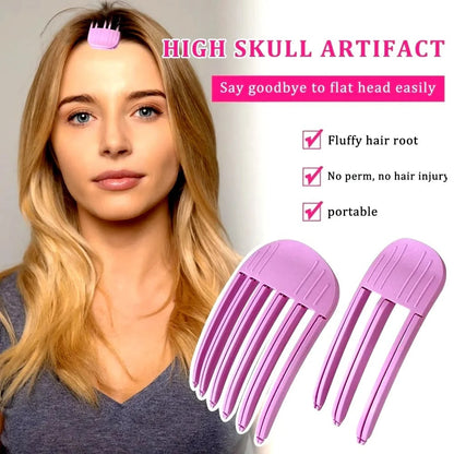 Fluffy Hairpin Curling Bangs Clips – Volumizing Root Hair Rollers Set for Women - No-Heat Styling Volume Clip